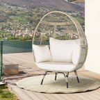 Alora Premium 57-Inch Oversized Rattan Patio Egg Lounge Chair Basket With Cushions