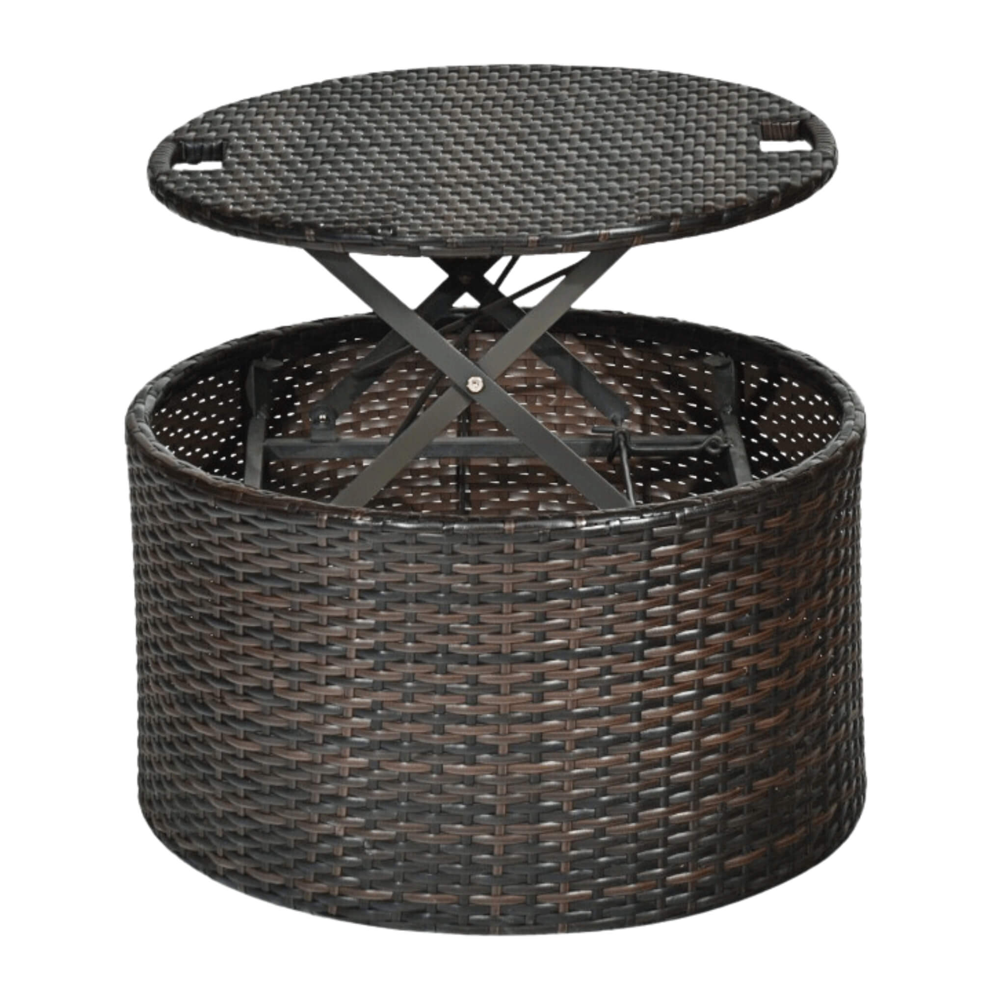 Alora Premium 76-Inch Round Outdoor Patio Rattan Daybed W/ Canopy & Table