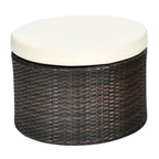 Alora Premium 76-Inch Round Outdoor Patio Rattan Daybed W/ Canopy & Table