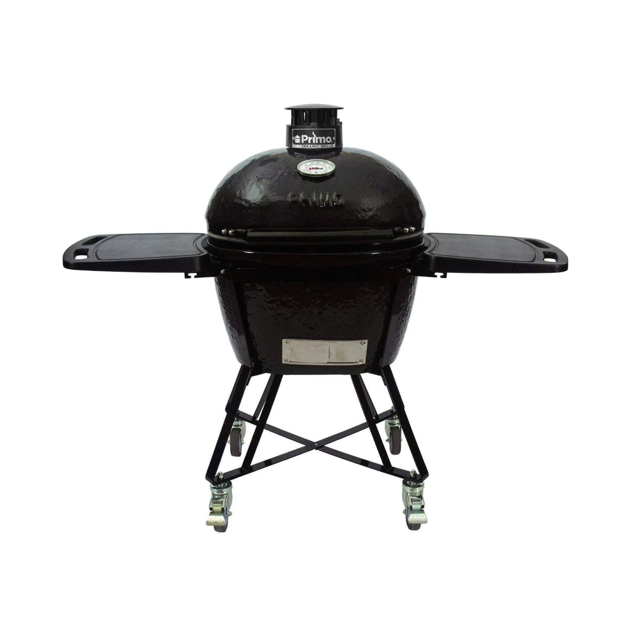 Primo Oval Large 300 All-In-One Ceramic Kamado Grill W/ Cradle, Side Shelves & Stainless- Steel Grates