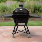 Primo Oval Large 300 All-In-One Ceramic Kamado Grill W/ Cradle, Side Shelves & Stainless- Steel Grates