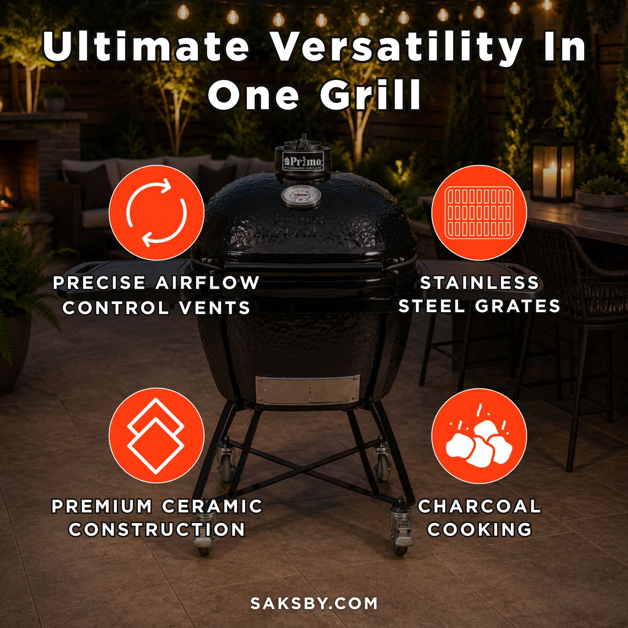 Primo Oval XXL All-In-One Ceramic Charcoal Grill
