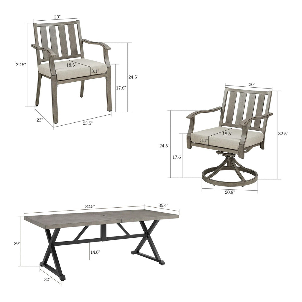 Rectangular Outdoor Dining Set with Sunbrella® Cushions
