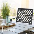 Sophia & William Outdoor Gas Fire Pit Table Set W/ Cushioned Swivel Dining Chairs, 5PCS