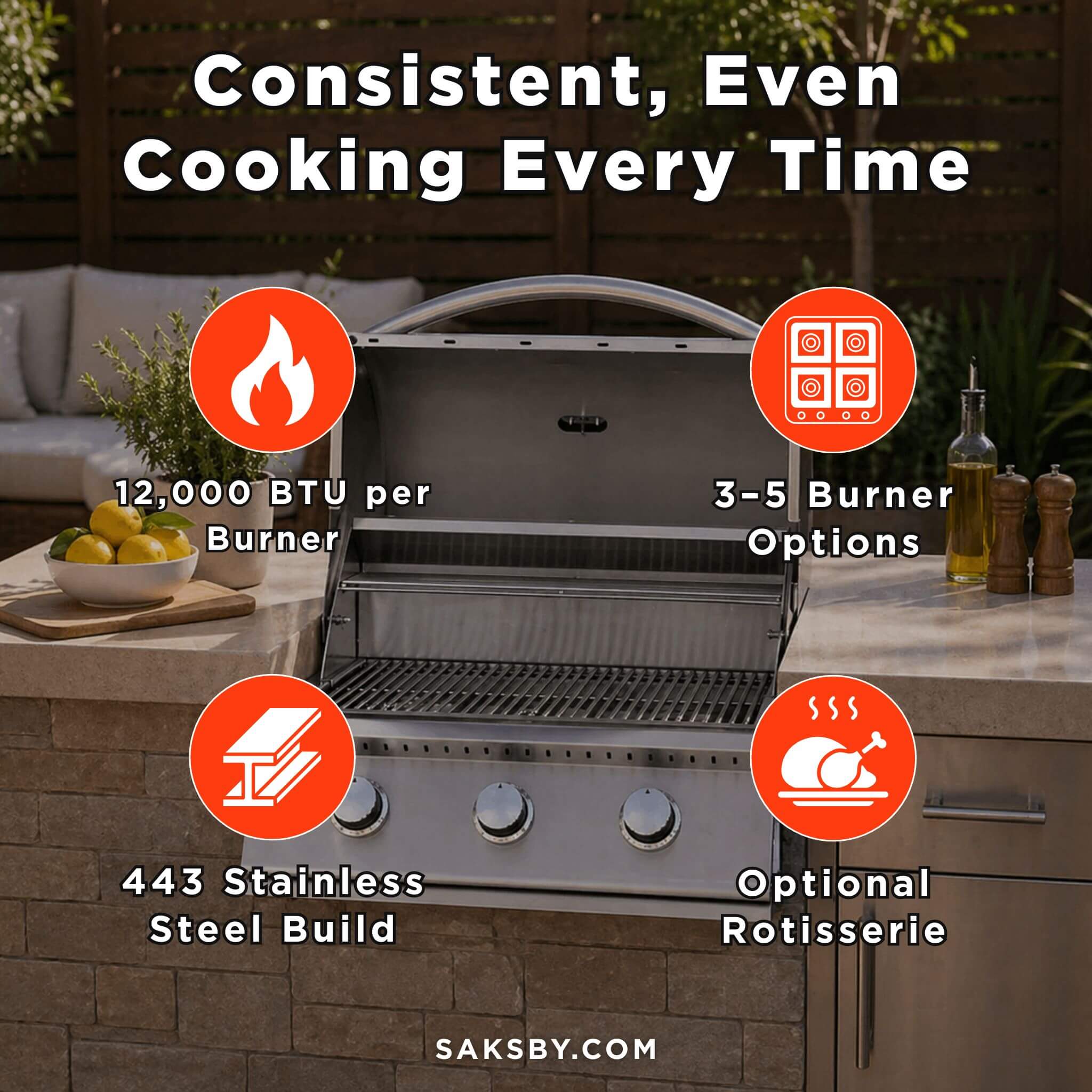 Summerset Sizzler Built-In Propane Gas Grill