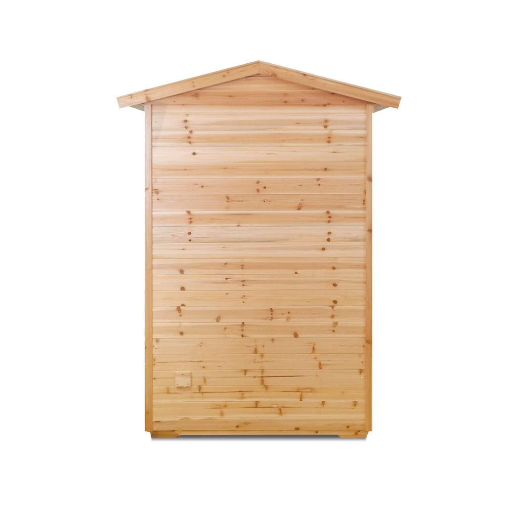 Thermora Vexa 2-Person Outdoor Infrared Sauna | 6 Carbon Panels, Bluetooth & LED Lighting | Old Fir