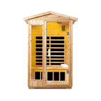 Thermora Vexa 2-Person Outdoor Infrared Sauna | 6 Carbon Panels, Bluetooth & LED Lighting | Old Fir