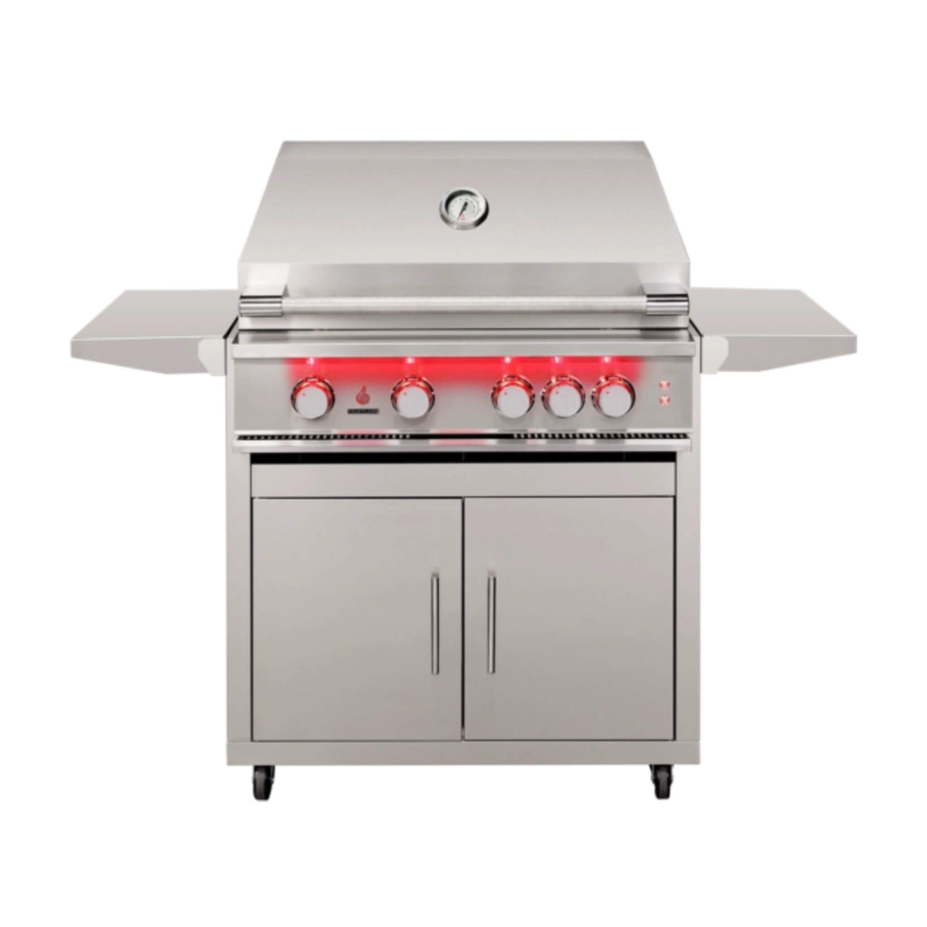 TrueFlame Built-In Stainless Steel Freestanding Gas Grills With Deluxe Cart