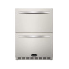 Wildfire Outdoor Living 24-Inch Dual Drawer Door Stainless Steel Outdoor Kitchen Fridge With 5.3 Cubic Feet Capacity
